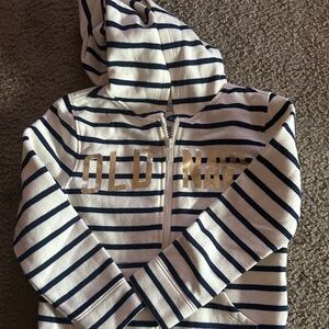 Old Navy Kids Striped Hoodie - Navy and White